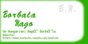 borbala mago business card